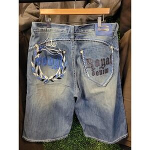 vtg 90s COOGI ROYAL DENIM Jorts Size 38 // baggy loose wide leg shorts y2k